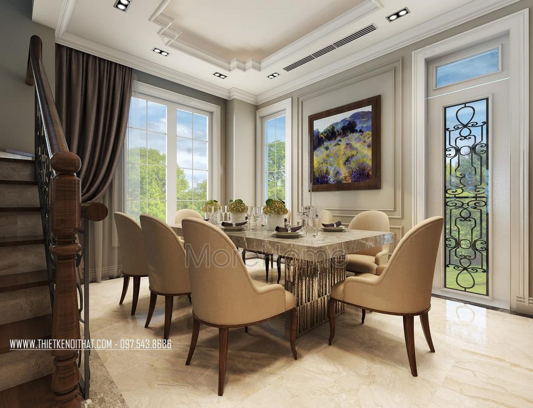 Thiết kế nội thất biệt thự Vinhomes Riverside Long Biên Hà Nội